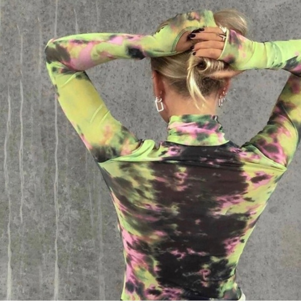 NWT AFRM Zafir Sheer Tie Dye Top size small